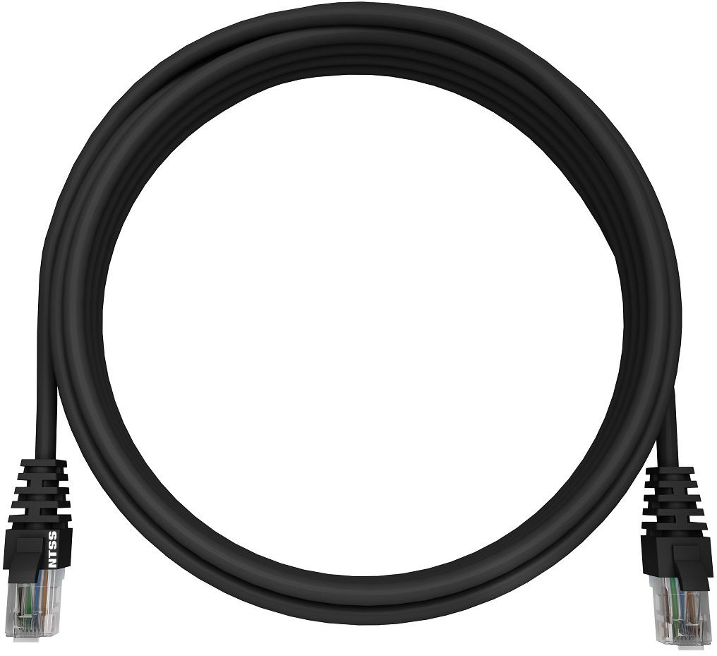 Патч-корд NTSS NTSS-PC-UTP-RJ45-5e-1.5-LSZH-BL NTSS-PC-UTP-RJ45-5E-1.5-LSZH UTP RJ-45 вил.-вилка RJ-45 кат.5E 1.5м черный LSZH (уп.:1шт) 26AWG