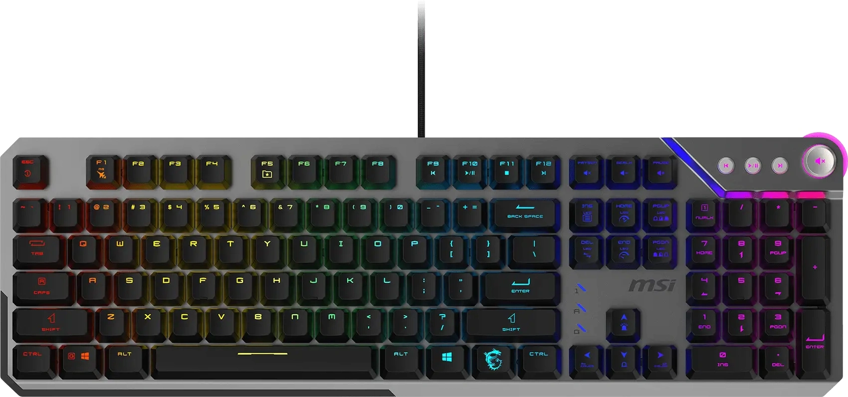 Клавиатура MSI Strike 600 V2 механическая черный USB Multimedia for gamer LED (S11-04RU261-CLA)