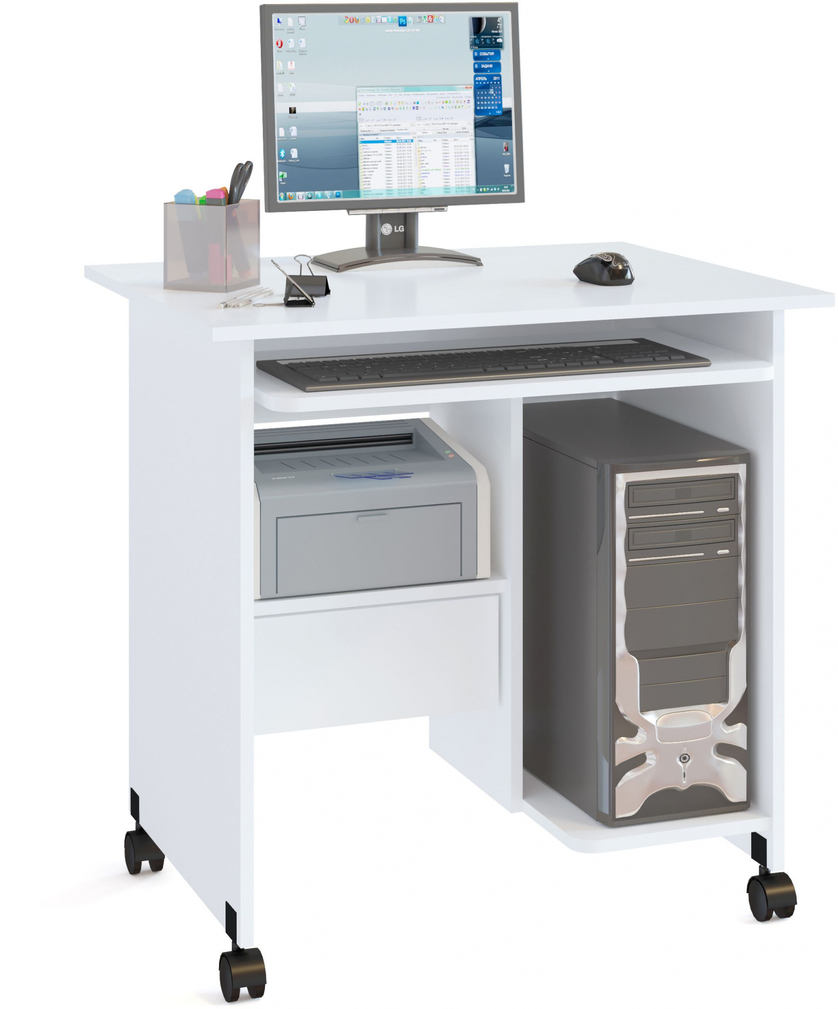 Стол для компьютера Сокол КСТ-10.1 столешница ЛДСП белый (КСТ10.1Б6)