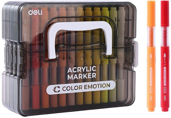Набор маркеров Deli EC194-84 Color Emotion круг. пулевидный пиш. наконечник 84цв. (84шт.) пластиковая коробка