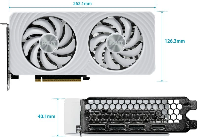 Видеокарта Palit PCI-E 5.0 PA-RTX5060TI WHITE OC NVIDIA GeForce RTX 5060TI 8Gb 128bit GDDR7 2407/28000 HDMIx1 DPx3 HDCP Ret