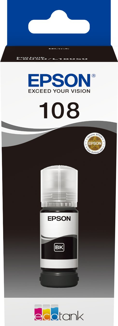 Чернила Epson 108 C13T09C14A черный 70мл для Epson L8050/L18050