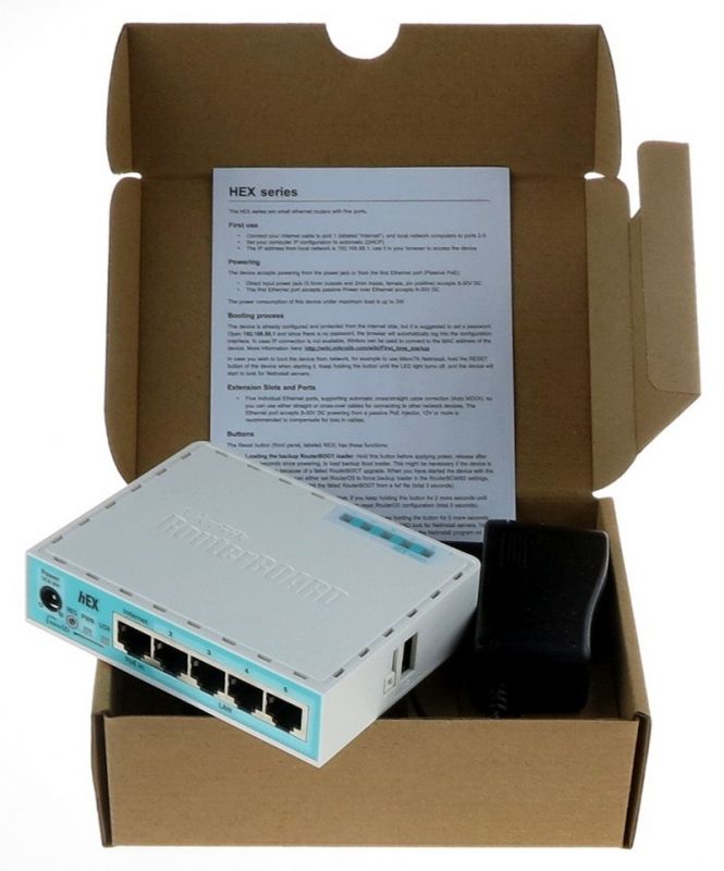 Маршрутизатор MikroTik hEX (RB750GR3) 10/100/1000BASE-TX белый