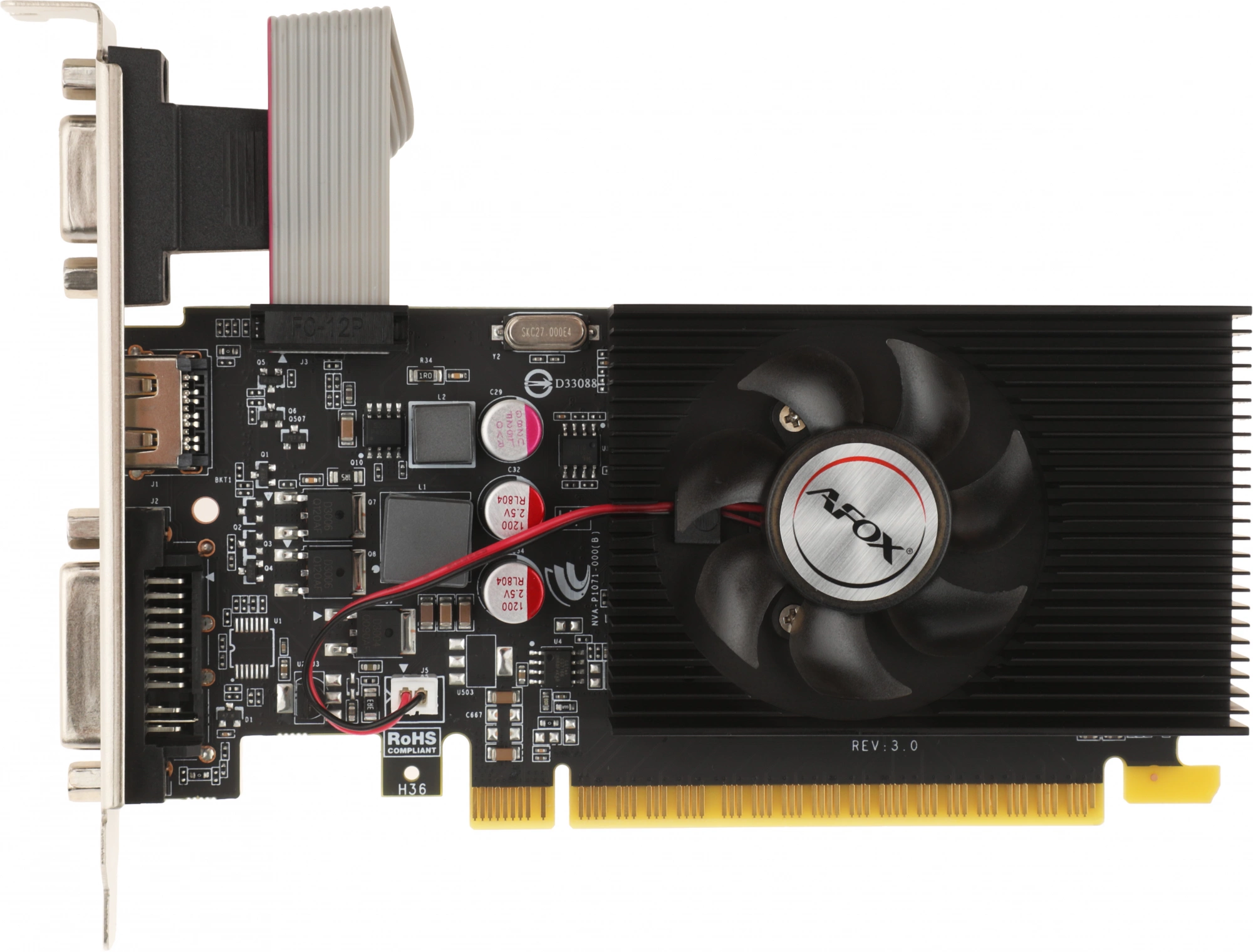 Видеокарта Afox PCI-E 2.0 AF240-1024D3L2-V2 NVIDIA GeForce GT 240 1Gb 128bit DDR3 550/1334 DVIx1 HDMIx1 CRTx1 HDCP Ret low profile