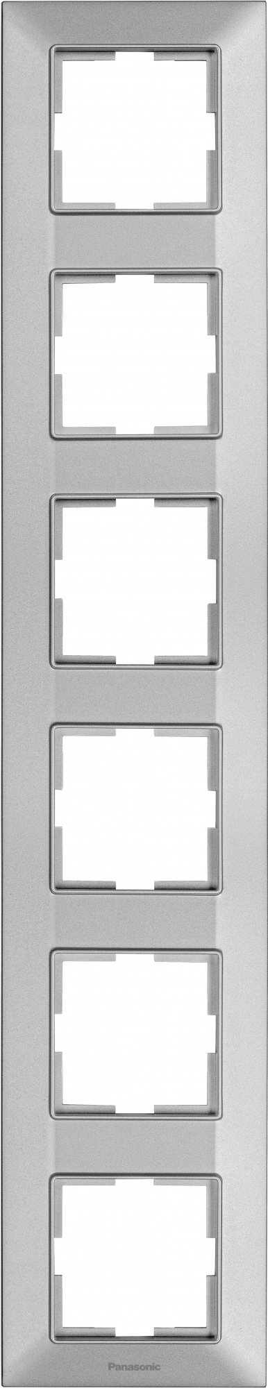 Рамка Panasonic Arkedia Slim WNTF08162SL-RU 6x вертикальный монтаж пластик серебристый (упак.:1шт)