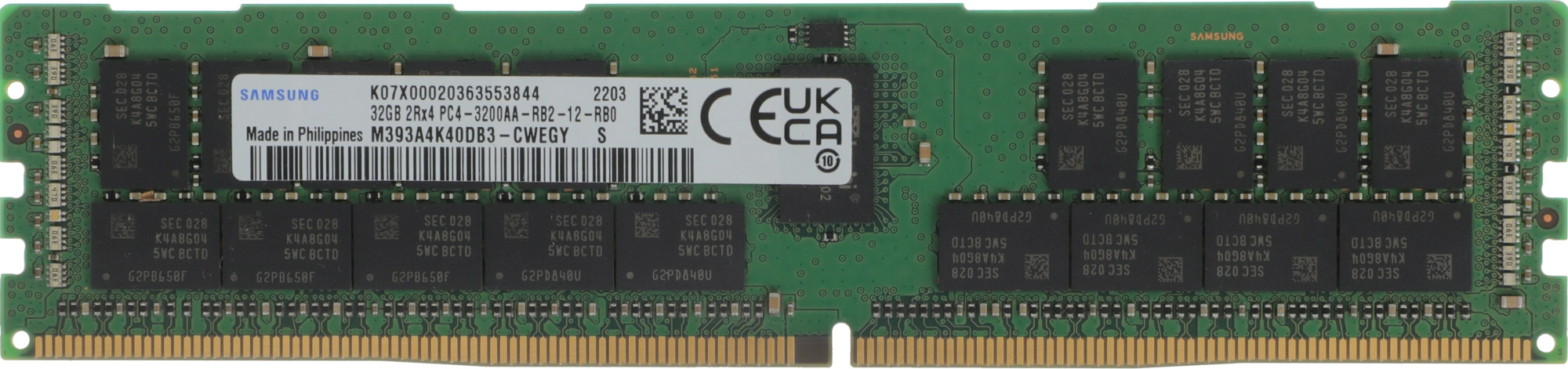 Память DDR4 Samsung M393A4K40DB3-CWE 32Gb DIMM ECC Reg Original Non Pull PC4-25600 CL22 3200MHz