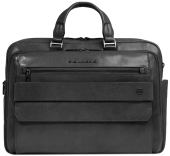 Деловая сумка мужская Piquadro Solm CA7025S141/N с отделением для ноутбука 14" черная натур.кожа