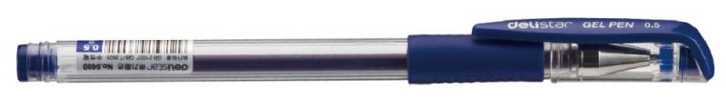 Ручка гелев. Deli E6600blue прозрачный d=0.5мм син. черн. резин. манжета резин.манжета