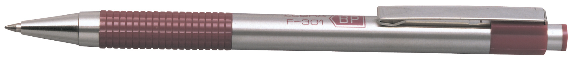 Ручка шариков. автоматическая Zebra F-301 (EF301WR) красный d=0.7мм син. черн. сменный стержень резин. манжета