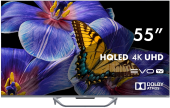 Телевизор QLED Haier 55" Smart TV S4 Frameless серый 4K Ultra HD 60Hz MEMC DVB-T DVB-T2 DVB-C DVB-S2 USB WiFi Smart TV