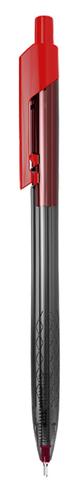 Ручка шариков. автоматическая Deli Arrow EQ01340 прозрачный/красный d=0.7мм красн. черн.
