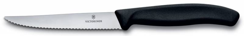 Нож кухонный Victorinox Swiss Classic (6.7233.20) стальной для стейка лезв.110мм серрейт. заточка черный без упаковки
