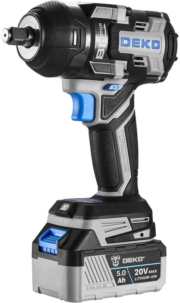 Гайковерт Deko ZKIS20 Pro Max аккум. патрон:квад.1/2" (кейс в комплекте) (083-1089)