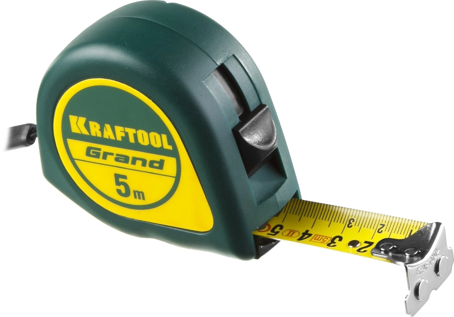 Рулетка строительная Kraftool Grand дл.полотна 5м изм.шкала в см зацеп магнитный зеленый (34022-05-25)