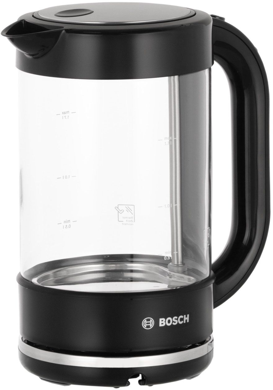 Чайник электрический Bosch TWK70B03 1.7л. 2400Вт черный корпус: стекло