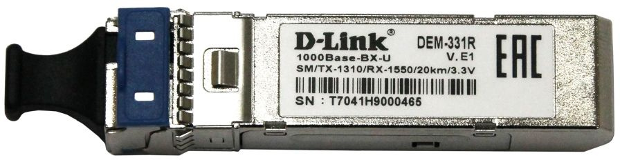 Трансивер D-Link 331R/20KM/A1A оптич. SFP SM duplex Tx:1210нм Rx:1550нм до 20км