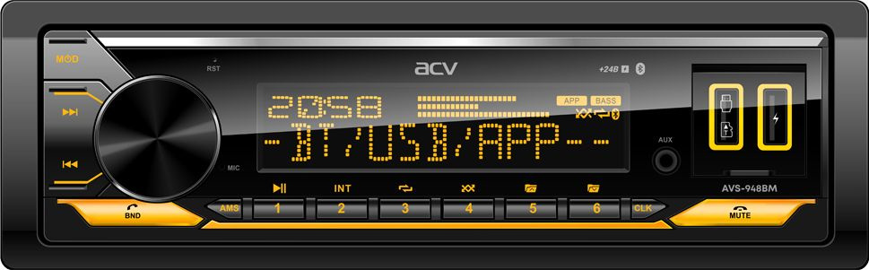 Автомагнитола ACV AVS-948BM 1DIN 4x45Вт v4.0 (40809)