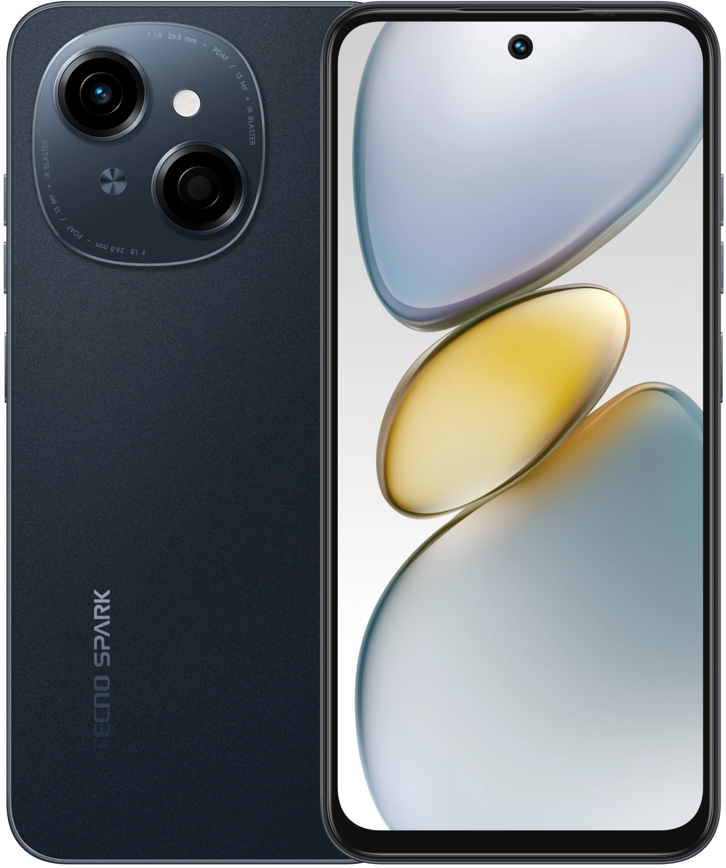 Смартфон Tecno Spark Go 1 64Gb 3Gb черный моноблок 3G 4G 2Sim 6.67" 720x1600 Android 14 Go 13Mpix 802.11 a/b/g/n/ac GPS Protect A-GPS microSD max1024Gb