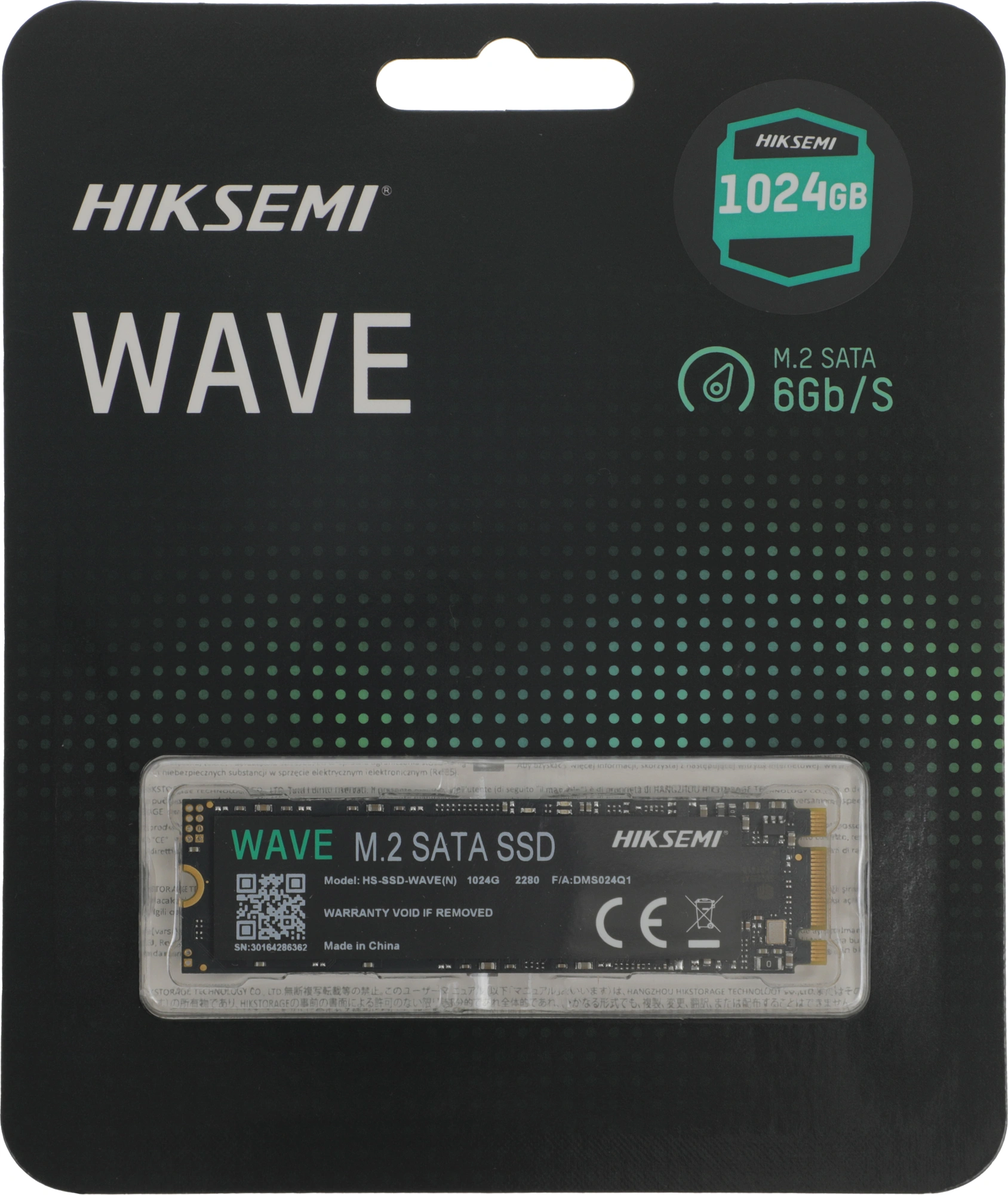 Накопитель SSD Hikvision SATA-III 1TB HS-SSD-WAVE(N) 1024G M.2 2280