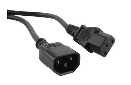 Шнур питания Hyperline PWC-IEC13-IEC14-1.0-BK C13-С14 проводник.:3x0.75мм2 1м 230В 10А (упак.:1шт) черный