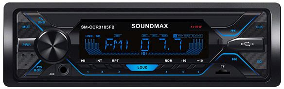 Автомагнитола Soundmax SM-CCR3185FB 1DIN 4x50Вт (SM-CCR3185FB(ЧЕРНЫЙ)RGB)