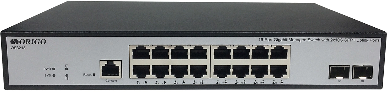 Коммутатор Origo OS3218 OS3218/A1A (L3) 16x1Гбит/с 2SFP+ управляемый