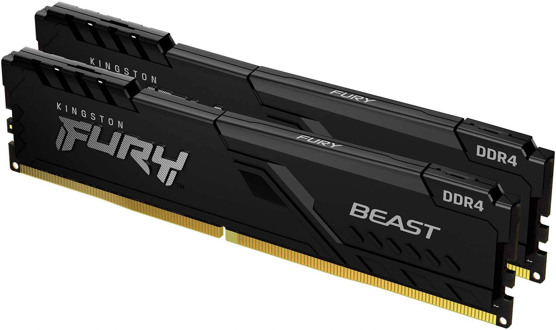 Память DDR4 2x16GB 3600MHz Kingston KF436C18BBK2/32 Fury Beast Black RTL Gaming PC4-28800 CL18 DIMM 288-pin 1.35В single rank с радиатором Ret