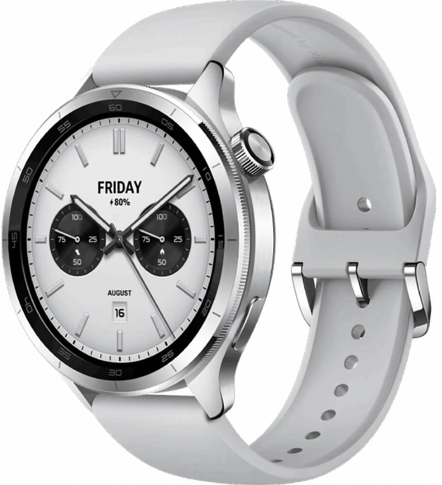 Смарт-часы Xiaomi Watch S4 47мм 1.43" AMOLED корп.серебристый рем.серый (BHR9197GL)
