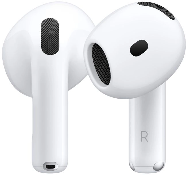 Гарнитура вкладыши Apple AirPods 4 ANC A3055/A3056/A3059 белый беспроводные bluetooth в ушной раковине (MXP93LL/A)