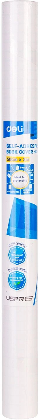 Пленка Deli EH831 Uspire для книги с липк.сл. ПП гладкая прозр. 500х3000