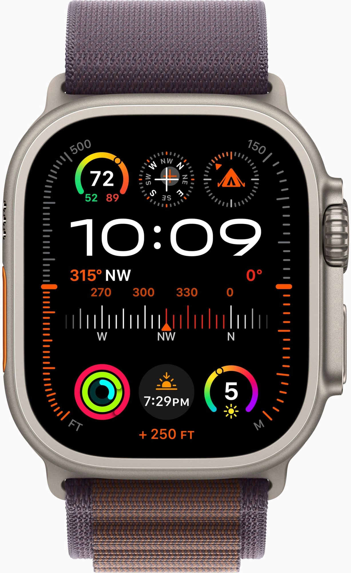 Смарт-часы Apple Watch Ultra 2 A2986 49мм OLED корп.титан Alpine loop рем.индиго разм.брасл.:130-160мм (MRER3LW/A)