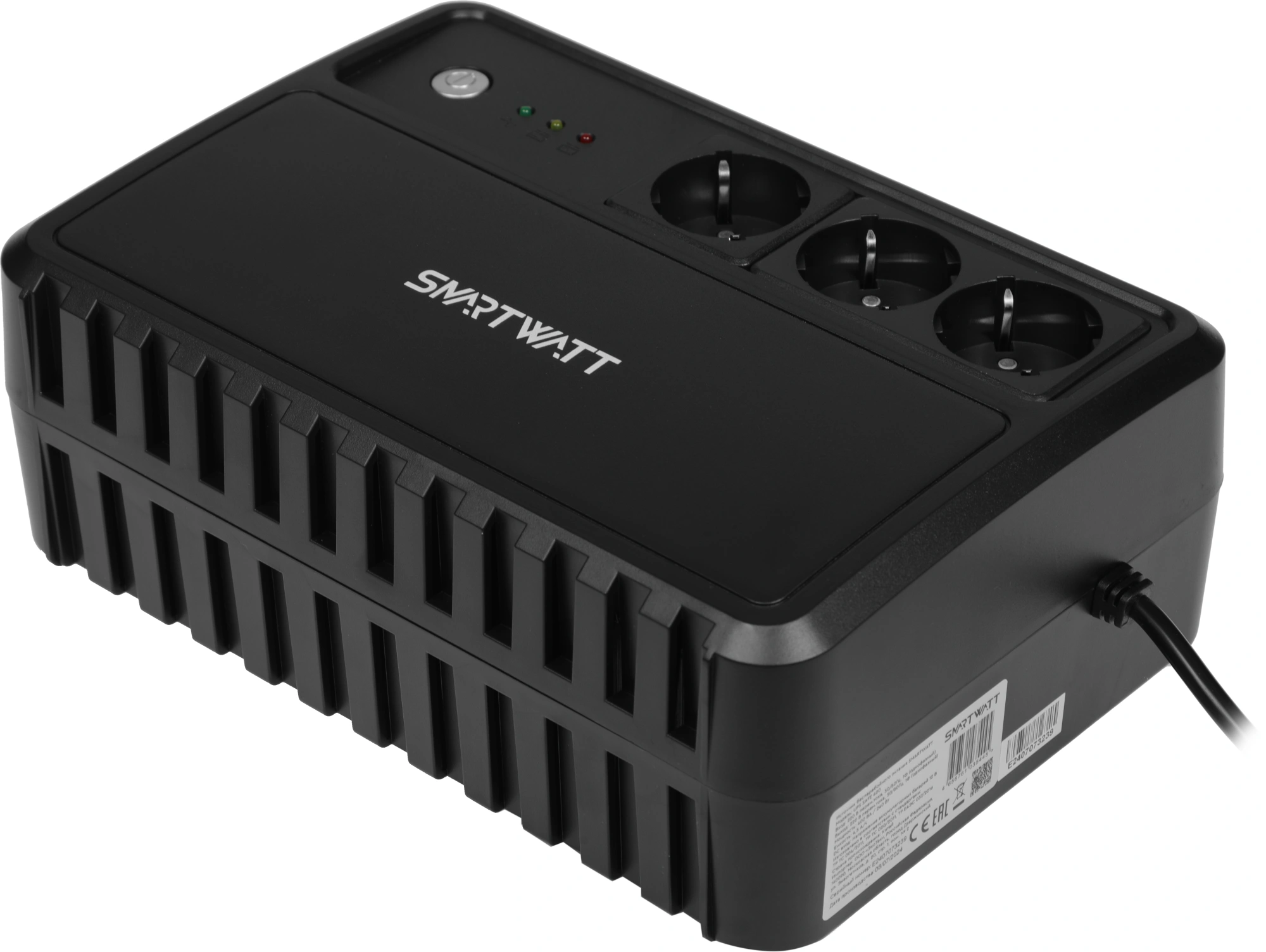 Источник бесперебойного питания Smartwatt Safe 240Вт 400ВА черный