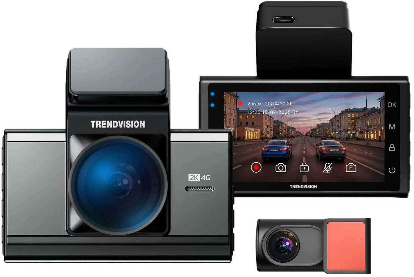 Видеорегистратор TrendVision Online Air 4G черный 1080x1920 1080p 160гр. GPS Allwinner V853