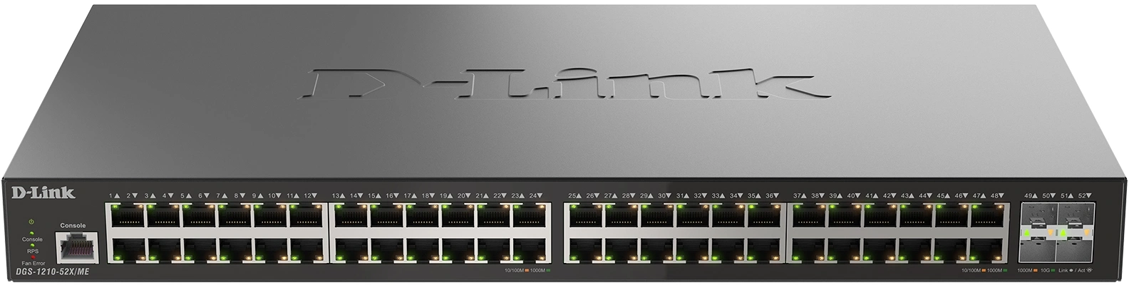 Коммутатор D-Link DGS-1210-52X/ME/C1A (L2) 48x1Гбит/с 4SFP+ управляемый