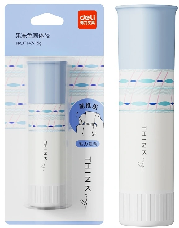 Клей-карандаш Deli JT147 15гр голубой