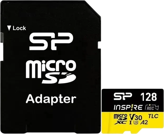 Флеш карта microSDXC 128GB Silicon Power SP128GBSTXLA2V1NSP Inspire V30 A2 + adapter