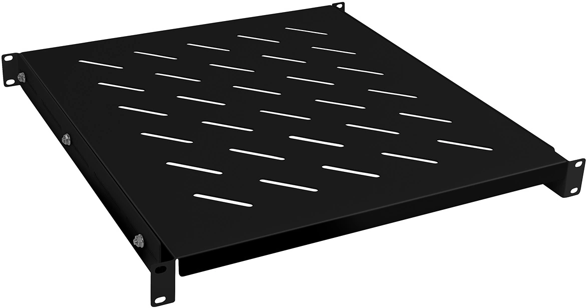 Полка стационарная для шкафов Cabeus RA-J018-FC-700-100KG RA-J018-FC-700-100KG-BK 1U нагр.:100кг. 19" 500мм черный