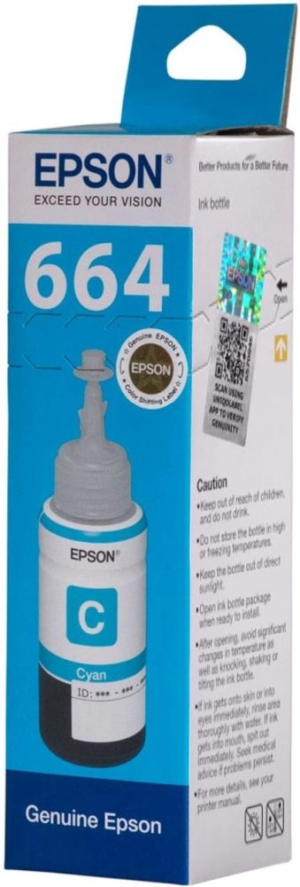 Чернила Epson 664 C13T664298 (аналог C13T66424A) голубой 70мл для Epson L100