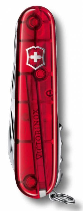 Нож перочинный Victorinox Huntsman (1.3713.T) 91мм 15функц. красный полупрозрачный карт.коробка