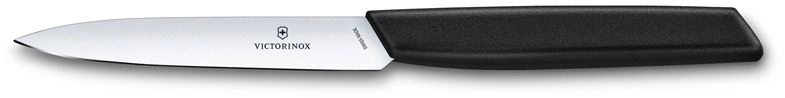 Нож кухонный Victorinox Swiss Modern (6.9003.10) стальной универсальный для чистки овощей и фруктов лезв.100мм прямая заточка черный