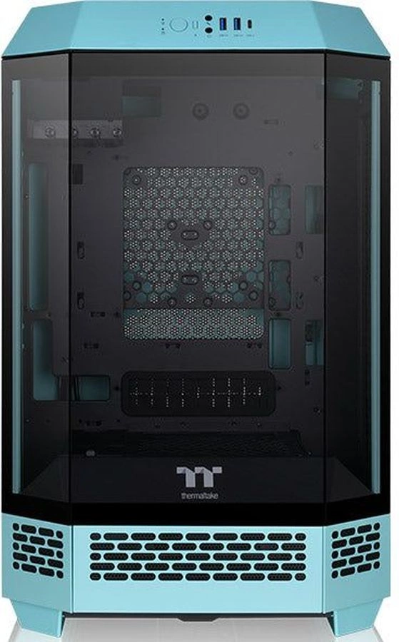 Корпус Thermaltake The Tower 300 Turquoise голубой без БП mATX 8x120mm 6x140mm 2xUSB3.0 audio bott PSU