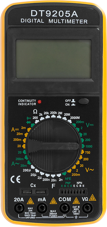 Мультиметр Ресанта DT 9205A цифровой черный/желтый
