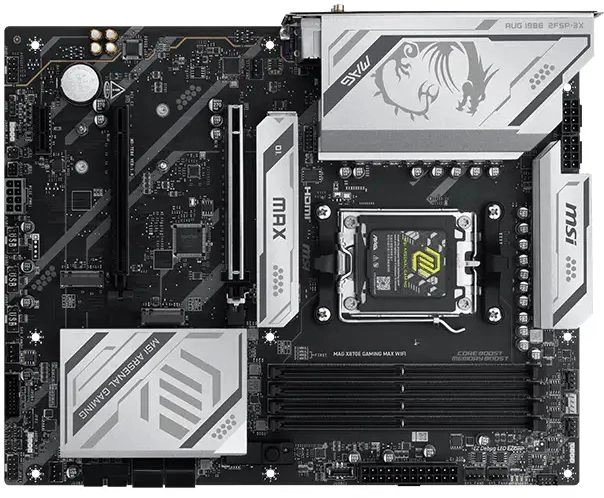 Материнская плата MSI MAG X870E GAMING MAX WIFI Socket AM5 AMD X870E 4xDDR5 ATX AC`97 8ch(7.1) 5Gigabit RAID+HDMI