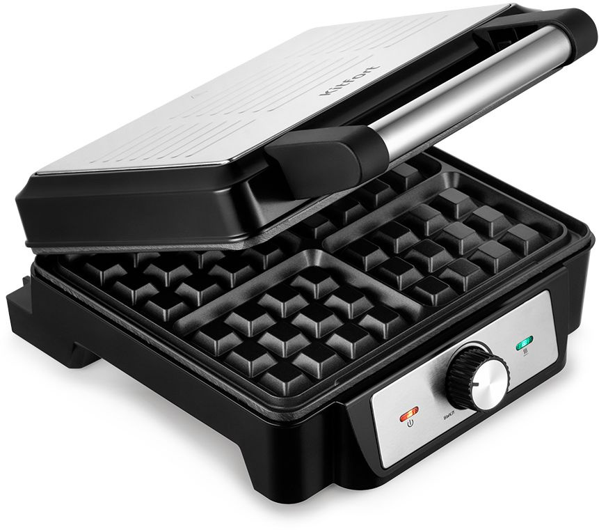 Вафельница Kitfort КТ-3607 1400Вт серебристый/черный