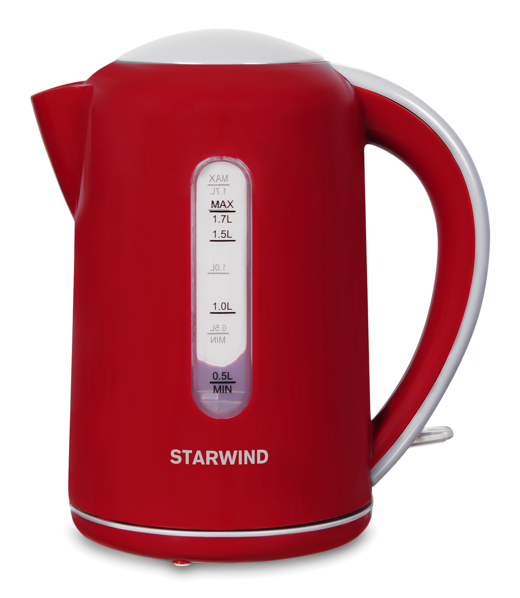 Чайник электрический Starwind SKG1021 1.7л. 2200Вт красный/серый корпус: пластик