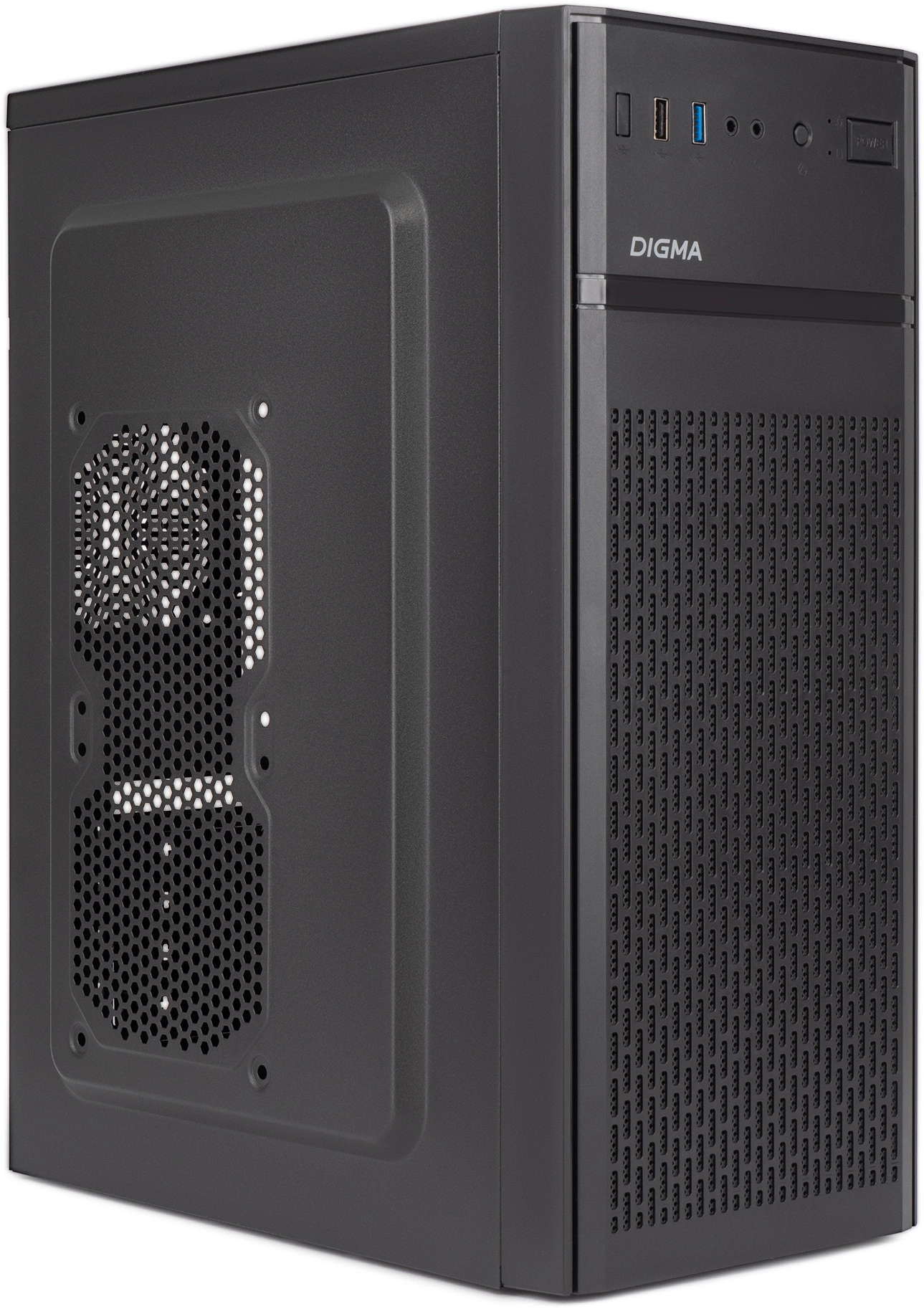 Корпус Digma DCC-MD301 черный без БП ATX 1x80mm 4x120mm 1xUSB2.0 1xUSB3.0 audio