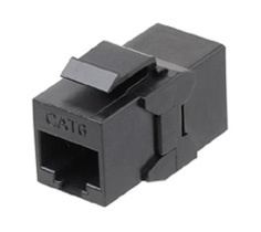 Адаптер Hyperline CA2-KJ-C6-BK проходн. RJ45 кат.6 UTP черн. (упак.:1шт)
