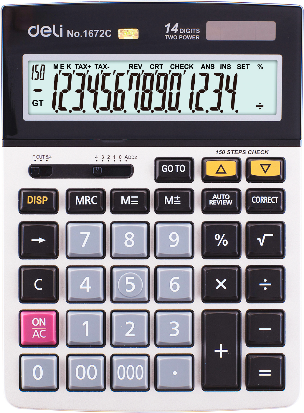 Калькулятор настольный Deli E1672C серебристый 14-разр.