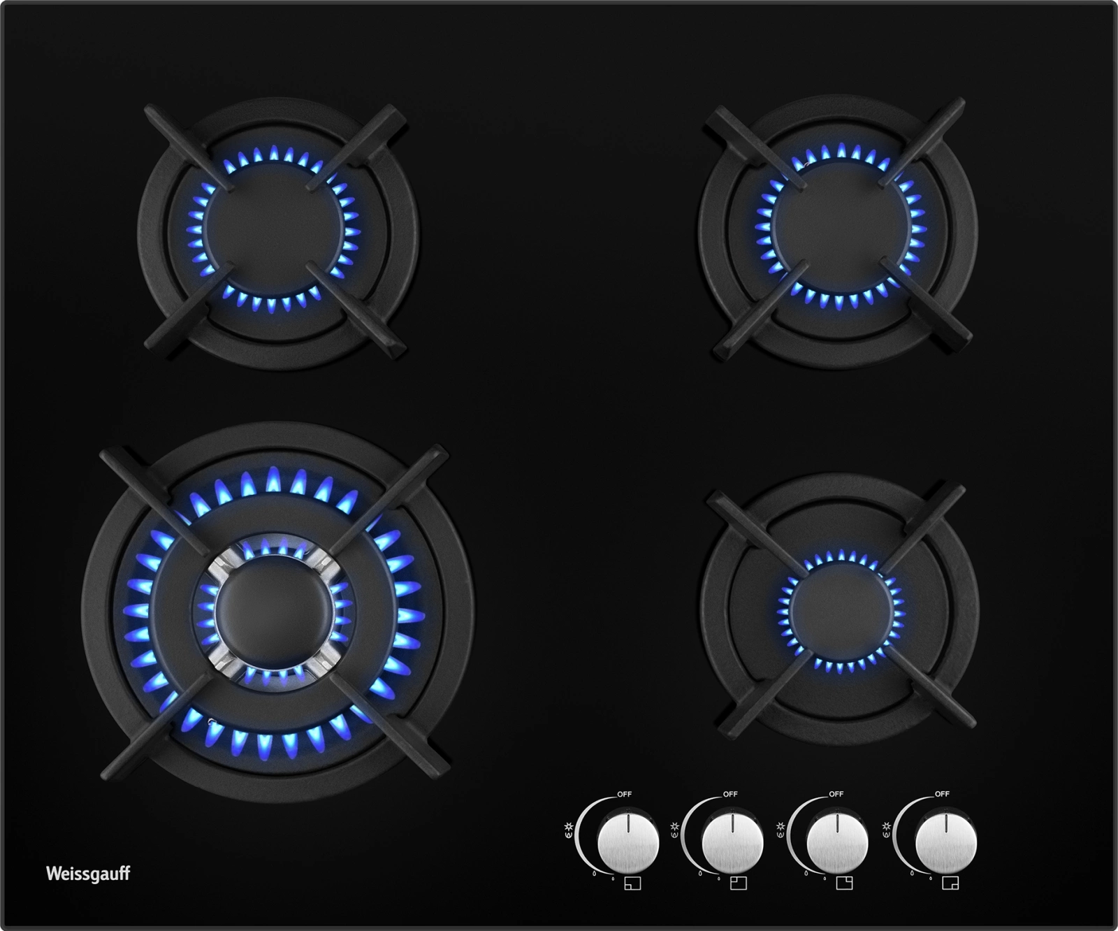 Газовая варочная поверхность Weissgauff HG 640 BGh черный