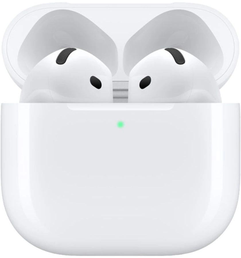 Гарнитура вкладыши Apple AirPods 4 A3050,A3053,A3058 белый беспроводные bluetooth в ушной раковине (MXP63ZA/A)